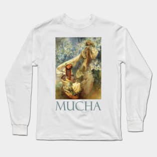 Madonna of the Lilies (1905) by Alphonse Mucha Long Sleeve T-Shirt